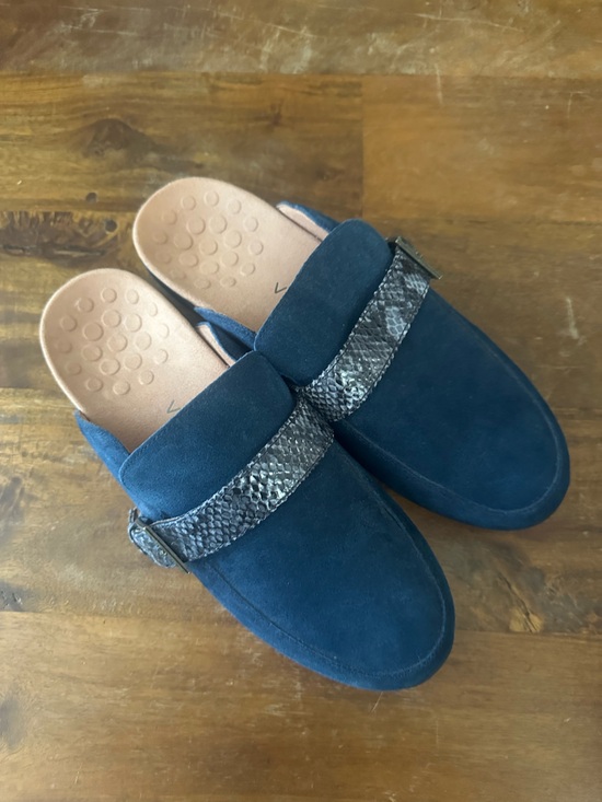 Vionic Shoes - Vionic‎ Darla blue suede slip on comfort mules flats ladies 9.5 wide